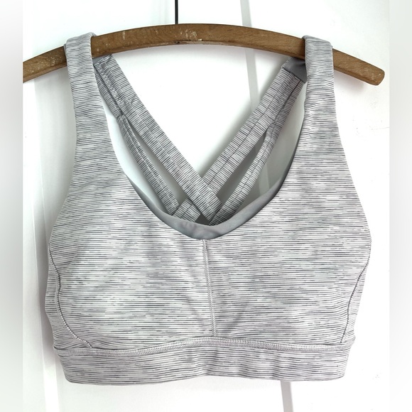 Lululemon Stash N Run bra 6 Gray White - Picture 4 of 8